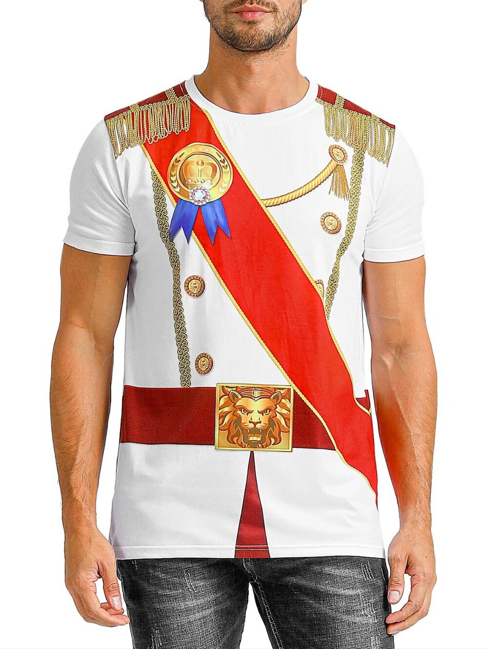 Men’s Prince Charming Novelty Royal Sash Graphic Tee by Funny World, XXL